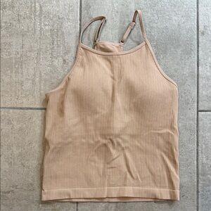 Ribbed Tan Women's Top